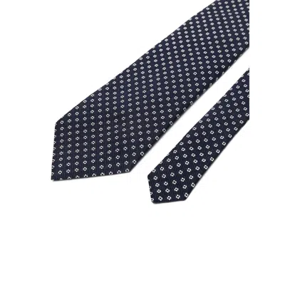 Saint Laurent All-over Patterned Tie In Blue