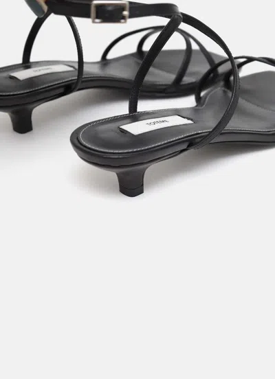 Totême 35mm Leather Crossover Sandals In Blue