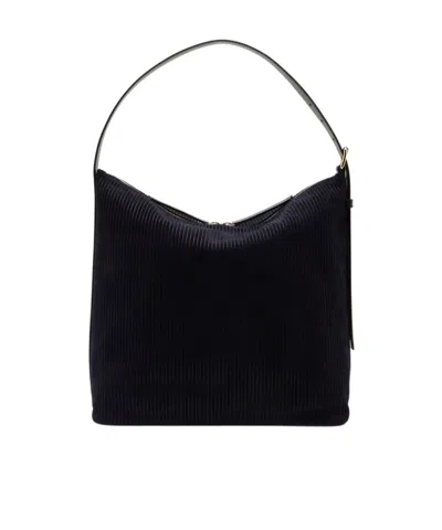 Apc A.p.c. Square Corduroy Shoulder Bag In Black