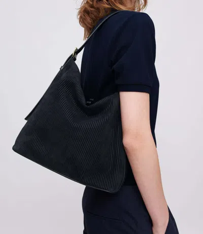 Apc A.p.c. Square Corduroy Shoulder Bag In Black