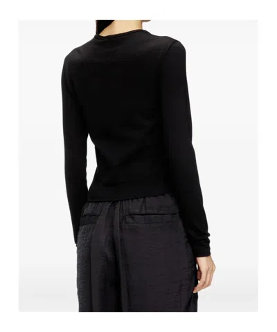 Diesel Long Sleeve Sweater In Black