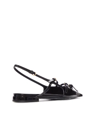 Miu Miu Slingback Ballerinas With Buckles In Black