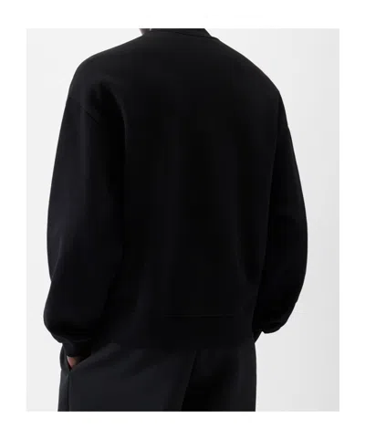 Jacquemus Gros Grain Logo Detail Cotton Cardigan In Black