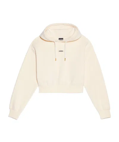 Jacquemus Cotton Hoodie In Neutral