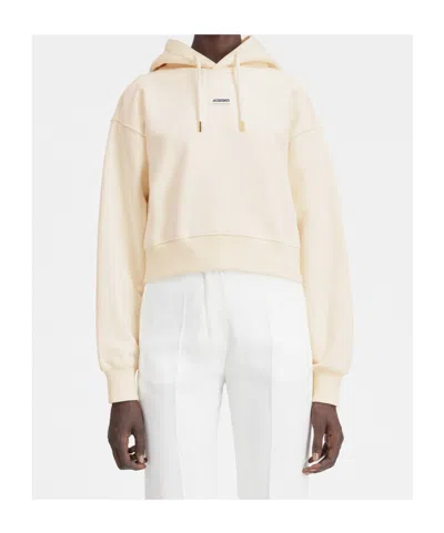 Jacquemus Cotton Hoodie In Neutral
