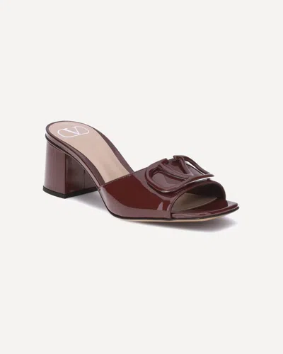 Valentino Garavani Vlogo Slide Sandals In Brown