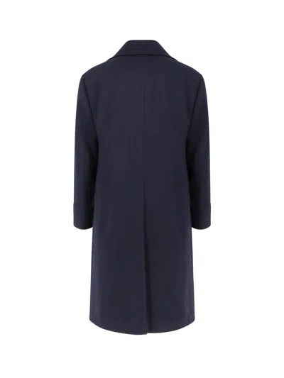 Brunello Cucinelli Button-down Double-breasted Coat In Blue