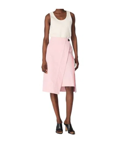 Bottega Veneta Wrap Skirt In Cotton With Asymmetric Hem In Pink