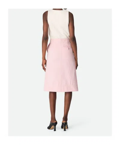 Bottega Veneta Wrap Skirt In Cotton With Asymmetric Hem In Pink