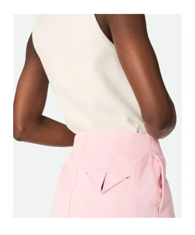 Bottega Veneta Wrap Skirt In Cotton With Asymmetric Hem In Pink