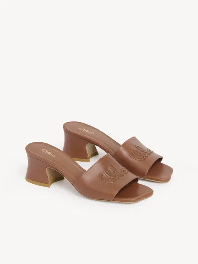 Chloé Soleil 55 Shiny Leather Mules