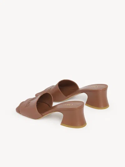 Chloé Soleil 55 Shiny Leather Mules
