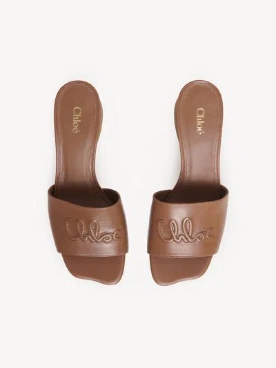 Chloé Soleil 55 Shiny Leather Mules