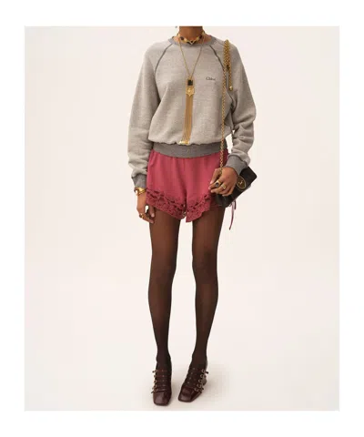 Chloé Logo Embroidered Fleece Sweatshirt