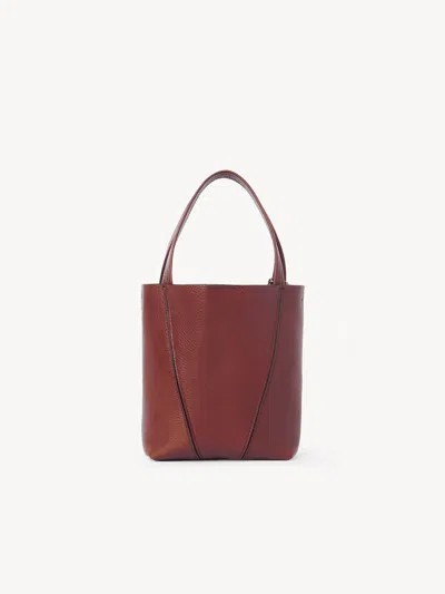 Chloé Spin Tote In Bordeaux Leather