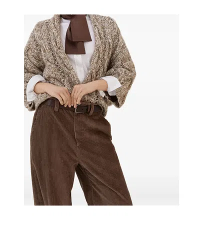 Brunello Cucinelli Chunky Knit Cardigan In Brown