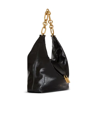 Balmain 'chain Strap Padlock Detail' Shoulder Bag In Black