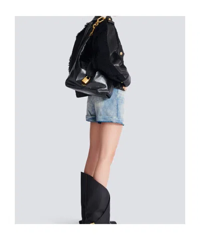 Balmain 'chain Strap Padlock Detail' Shoulder Bag In Black