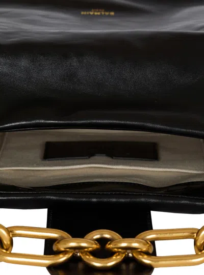 Balmain 'chain Strap Padlock Detail' Shoulder Bag In Black