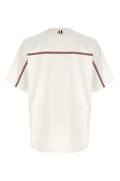 Thom Browne 'rwb Knit Trim' T-shirt In White