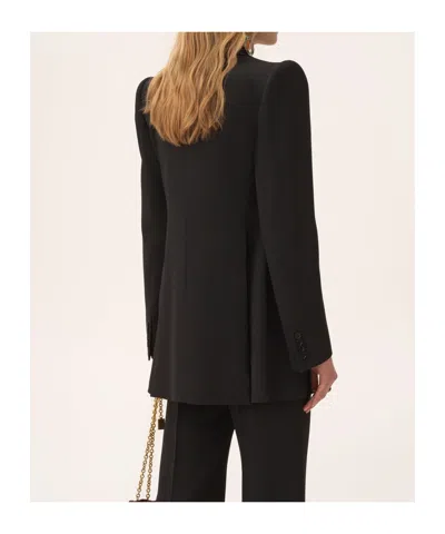 Chloé Double-breasted Wool Tailored Jacket With Patch Pockets In Black