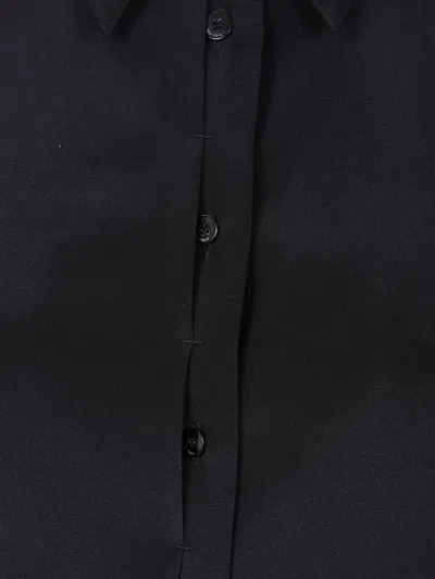 Max Mara Stretch Silk Cady Shirt Shirts Brown In Black