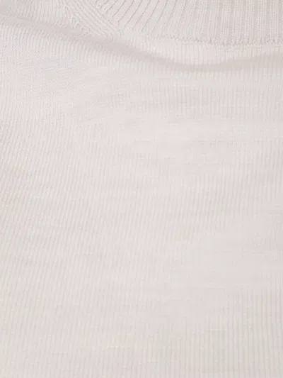 Sportmax Turtle Neck Sleeves Less Woven 'vertigo' Top In White