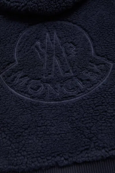 Moncler Long Sleeve Zip-up Jacket In Blue