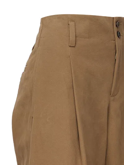 Chloé Cotton Canvas Wide Pants In Brown