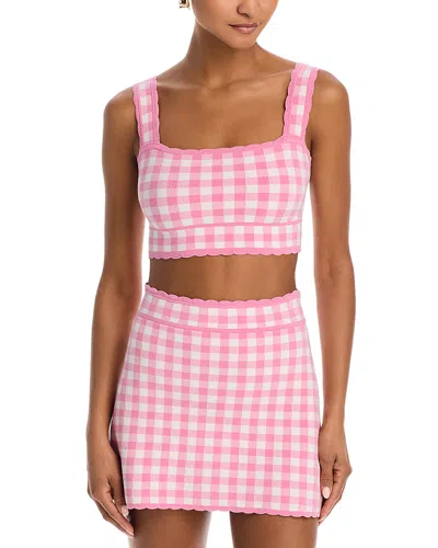 Loveshackfancy Jessyn Cropped Top In Pink