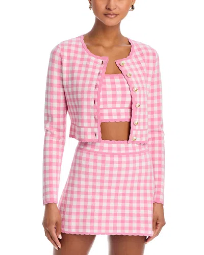 Loveshackfancy Bridgette Crewneck Cardigan Sweater In Pink