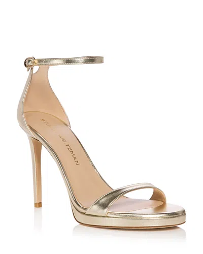 Stuart Weitzman Women's Nudist Platform Sandals In Gold