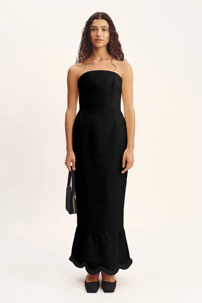 The Posse Essie Strapless Dress In Black