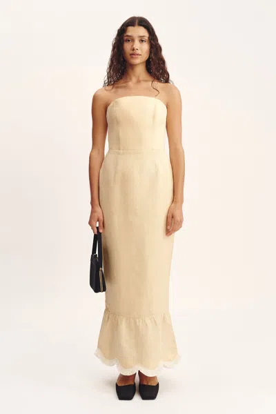 The Posse Essie Strapless Dress In Green