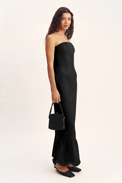 The Posse Essie Strapless Dress In Black