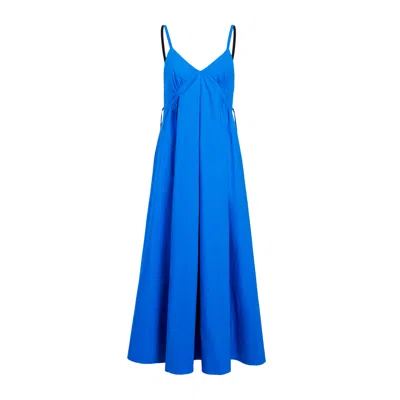 Proenza Schouler White Label Barker Sleeveless Stretch Poplin Dress In Blue