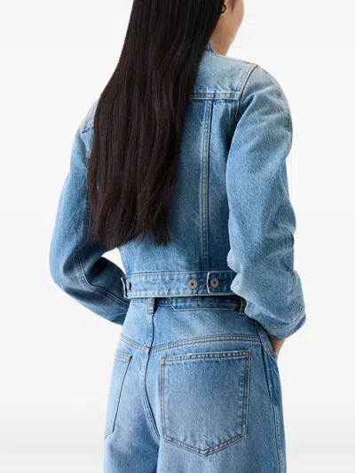 Jacquemus Denim Cropped Jacket In Blue