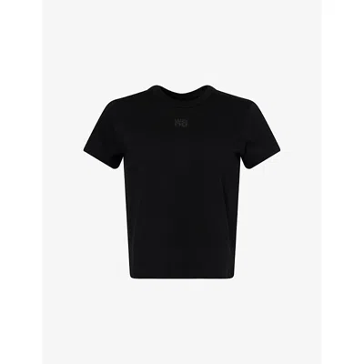 Alexander Wang Cotton T-shirt With Logo In Nero
