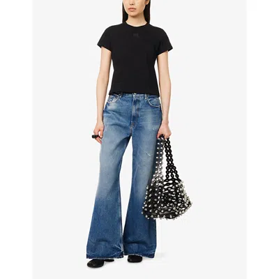 Alexander Wang Cotton T-shirt With Logo In Nero