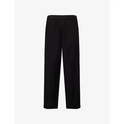 7 For All Mankind Ens Drawstring Relaxed-fit Woven Jogging Bottoms Black In Black