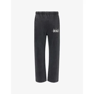 Duke & Dexter Mens Core Logo-print Cotton Jogging Bottoms Black In Gray