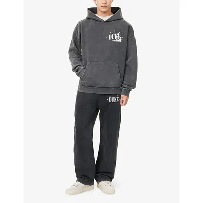 Duke & Dexter Mens Core Logo-print Cotton Jogging Bottoms Black In Gray