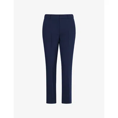 Weekend Max Mara Rana Trousers In Double Viscose Canvas In Blue