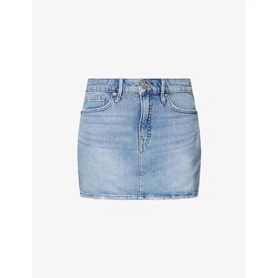 Good American Womens Indigo819 Good '90s High-rise Denim Mini Skirt