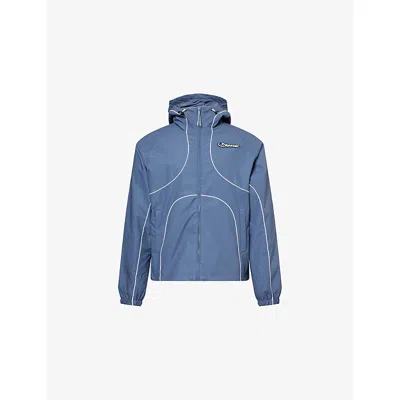 Trapstar Mens Hyperdrive Regular-fit Windbreaker Shell Jacket Blue