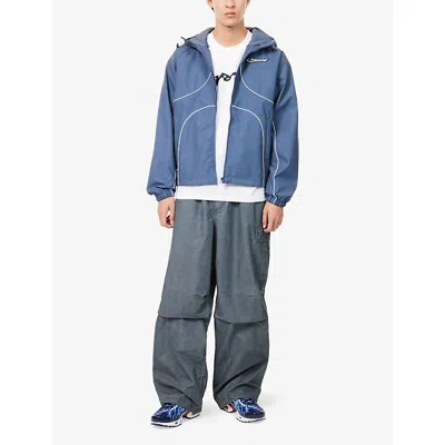 Trapstar Mens Hyperdrive Regular-fit Windbreaker Shell Jacket Blue