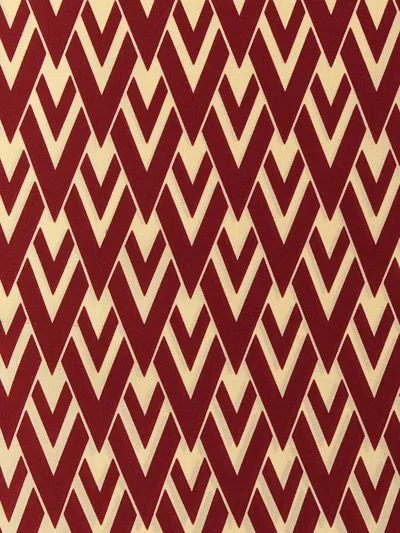 Valentino Toute La V Silk Scarf In Red