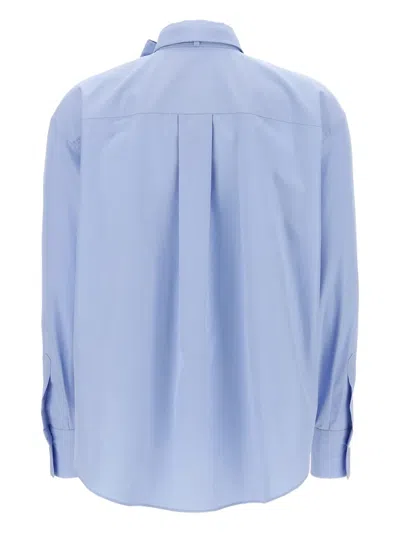 Brunello Cucinelli Bow Pocket Long Sleeve Shirt In Blue