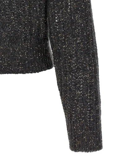 Brunello Cucinelli 'rustic Dazzling Net' Cardigan In Gray
