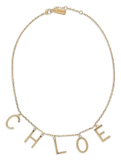 Chloé Chloe Women Gold Metal Chloe Letters Necklace